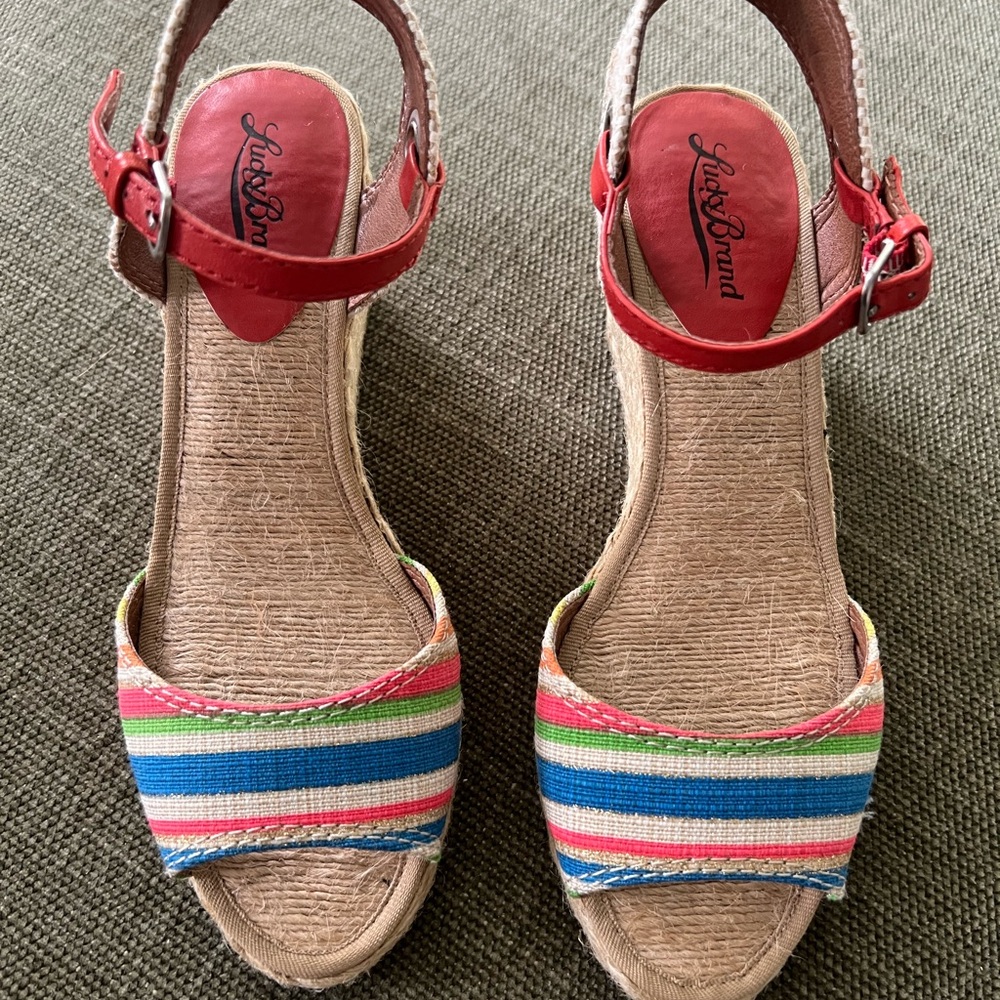Lucky Brand Women's Multicolor Striped Sandals